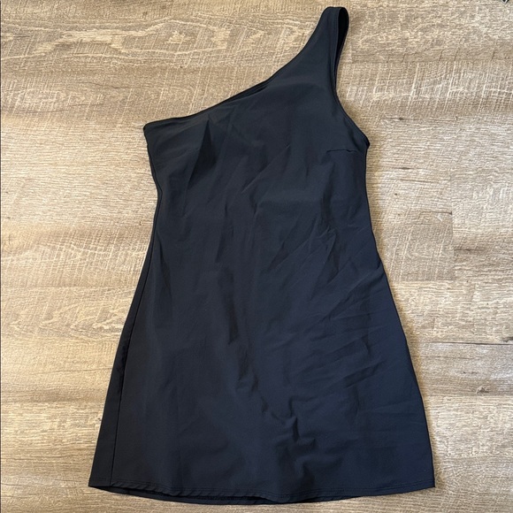 Abercrombie Fitch Black One Shoulder Traveler Mini Dress w/ Skort Size S - Picture 1 of 6